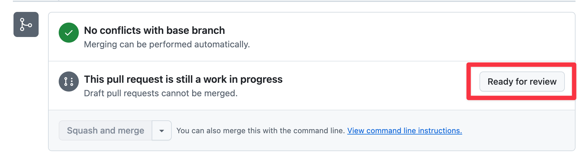 Ready for review button